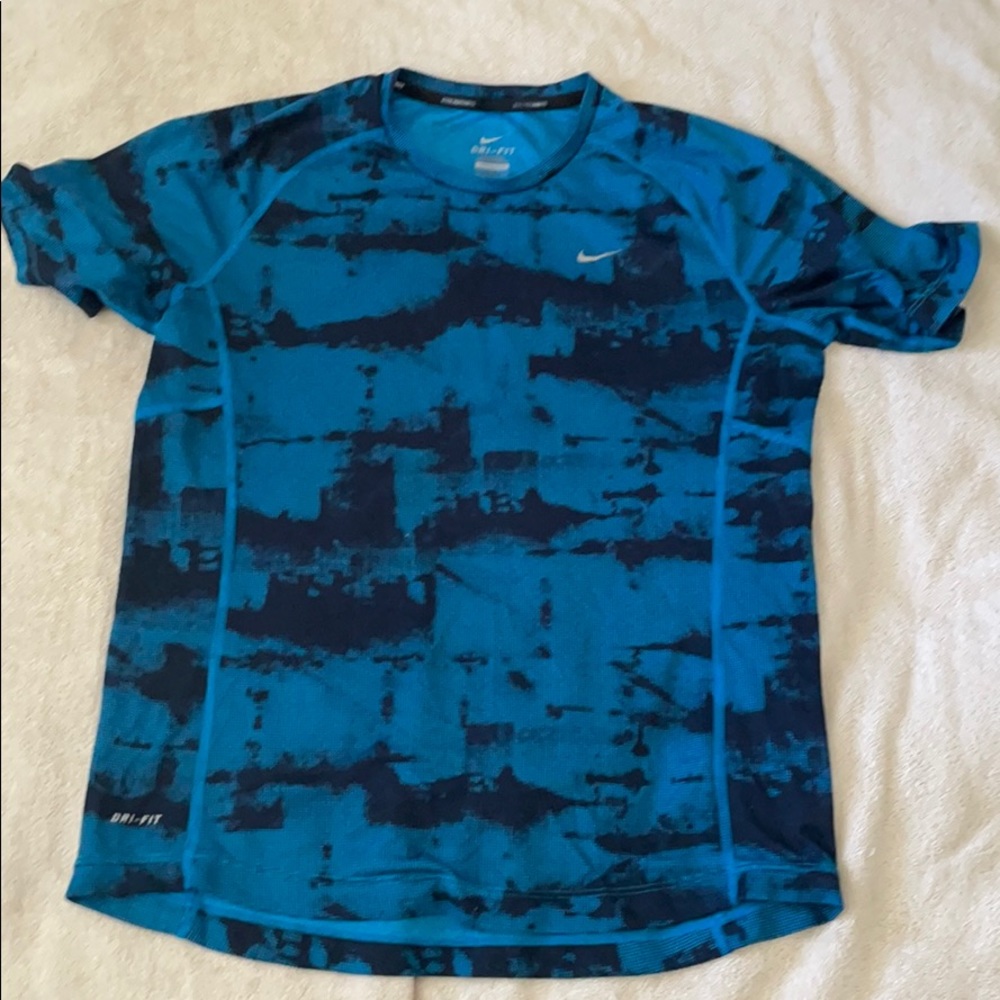 Nike running Dri-Fit medium blue with black shirt